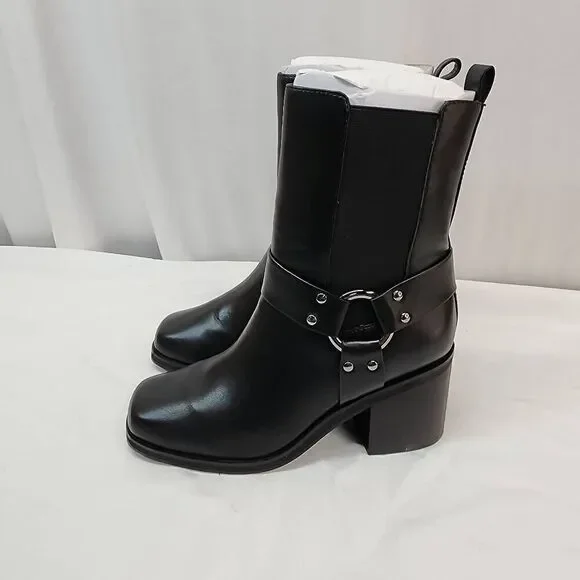 The Drop Size 8 Women's Stevens Chelsea Boots Vegan Leather Rocker Moto Combat - Picture 5 of 8